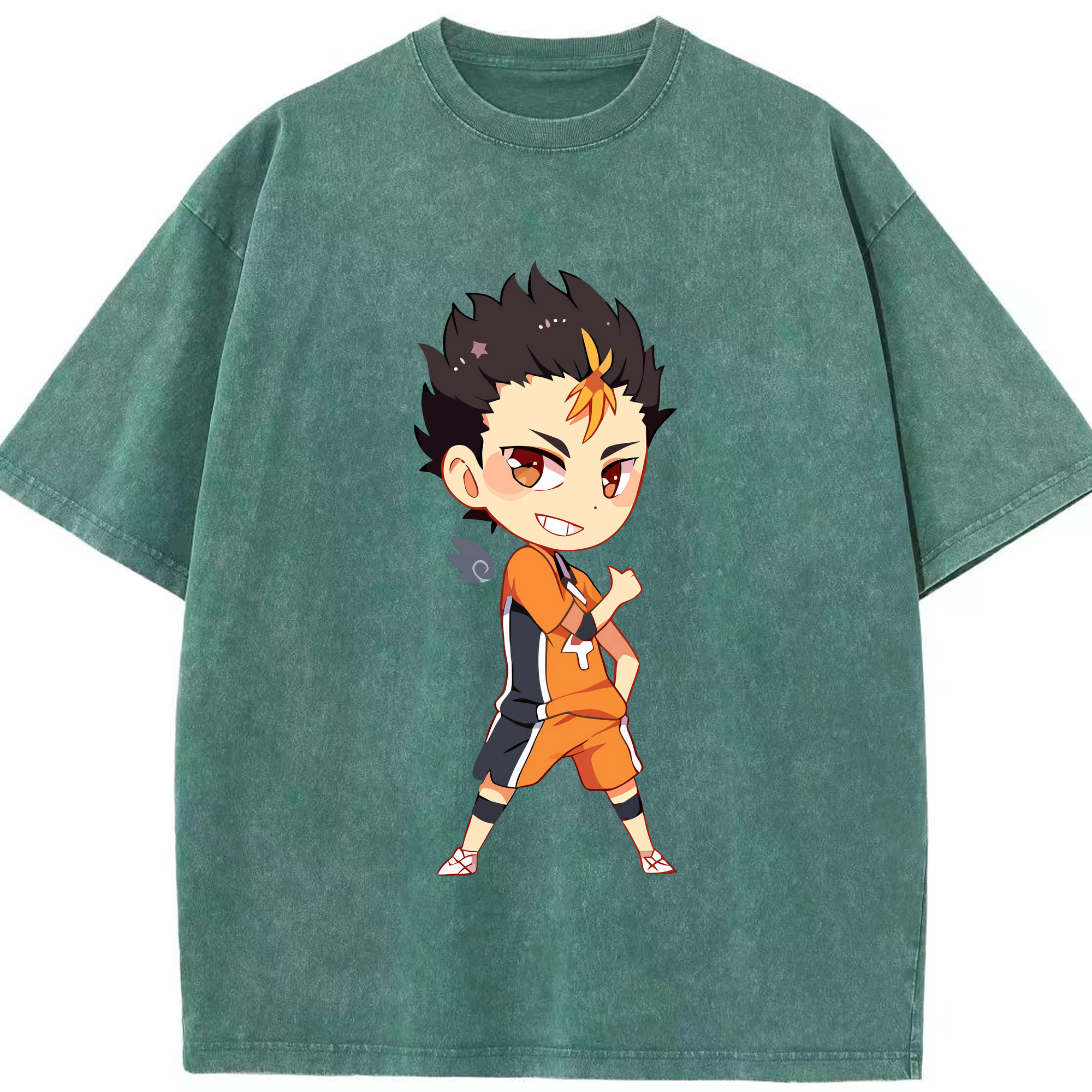 （画像用） ハイキュー!! Haikyu!! 綿100% ヴィンテージ風 半袖Tシャツ（フロントプリント）